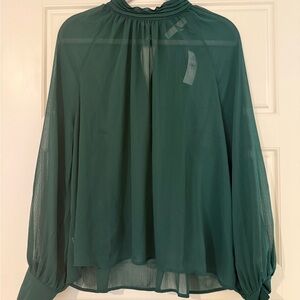 LOFT Teal Chiffon Blouse